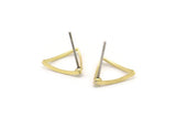 Brass Triangle Earring, 12 Raw Brass Cambered Triangle Stud Earrings (12x0.5x0.8mm) A3976 BS 1216