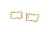 Brass Geometric Earring, 12 Raw Brass Plus Shaped Stud Earrings (20x0.8x0.8mm) BS 2187 A2729