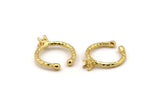 Adjustable Ring Setting, Gold Plated Brass 4 Claw Ring Blanks - Pad Size 4mm N0316