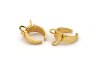 Gold Ring Setting, Gold Plated Brass Ring Setting With 3 Claws U125