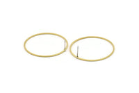 Brass Circle Earring, 6 Raw Brass Circle Stud Earrings (39x1x1mm) A4072 A2776
