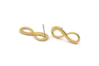 Brass Infinity Earring, 8 Raw Brass Infinity Stud Earrings (23x8x1mm) D1141 A3784