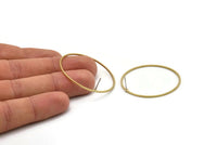 Brass Circle Earring, 6 Raw Brass Circle Stud Earrings (40x1x1mm) A6093 A3221