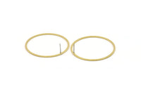 Brass Circle Earring, 6 Raw Brass Circle Stud Earrings (43x1.4x1mm) A6097 A2892