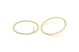 Brass Circle Earring, 6 Raw Brass Circle Stud Earrings (43x1.4x1mm) A6097 A2892