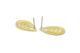 Brass Drop Earring, 6 Raw Brass Drop Stud Earrings (20x11x0.80mm) M03402 A3867
