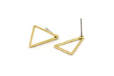 Brass Triangle Earring, 10 Raw Brass Triangle Stud Earrings (16x12x1.2x1mm) BS 1856 A3550