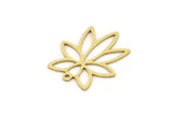 Brass Flower Charm, 10 Raw Brass Flower Shaped Charms With 1 Loop, Findings (20x17.5x0.60mm) SMP0970