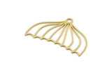 Brass Irregular Charm, 4 Raw Brass Irregular Shaped Charms With 1 Loop, Findings (27x41x0.80mm) SMP0973