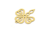 Brass Ethnic Charm, 12 Raw Brass Ethnic Motif Charms With 1 Loop, Earring Charms (21x17x0.60mm) SMP0986