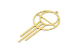 Brass Round Charm, 6 Raw Brass Round Charms With 1 Loop, Fringed Charms, Findings (41x20x0.60mm) SMP0987