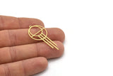 Brass Round Charm, 6 Raw Brass Round Charms With 1 Loop, Fringed Charms, Findings (41x20x0.60mm) SMP0987