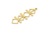 Brass Ethnic Charm, 10 Raw Brass Ethnic Motif Charms With 1 Loop, Earring Charms (33x11x0.60mm) SMP0989 A6370