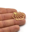 Brass Hexagon Charm, 4 Raw Brass Hexagon Shaped Charms With 1 Loop, Earring Findings, Geometric Charms (32x26x0.80mm) SMP0996