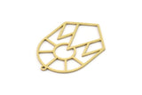 Brass Sun Charm, 4 Raw Brass Mountain Charms With 1 Loop, Sun Rising Charms, Findings (35x23x0.80mm) SMP1013 A6286