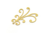 Brass Charm, 6 Raw Brass, Brass Pendants, Charm Pendants, Brass Charms With 1 Loop (34x29x0.60mm) SMP1015