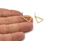 Pirinç Üçgen Küpe, 10 Ham Pirinç Üçgen Küpe (16x12x1mm) BS 2346 A3398