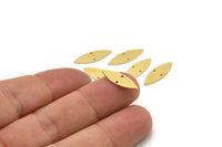 Brass Marquise Connector, 24 Raw Brass Marquise Connectors With 2 Holes (18x6x0.60mm) A2715