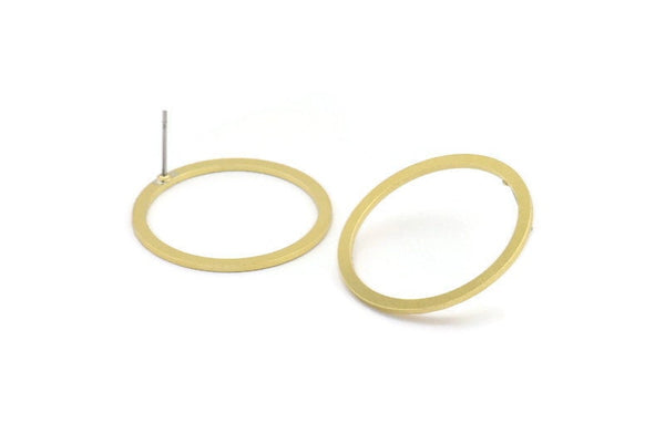 Pirinç Daire Küpe, 8 Ham Pirinç Daire Küpe (40x4mm) A0795 A2893