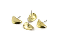Brass Drop Charm, 12 Raw Brass Twisted Drop Stud Earrings (12x8mm) Brs 771 A0271 A1688