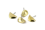Brass Drop Charm, 12 Raw Brass Twisted Drop Stud Earrings (12x8mm) Brs 771 A0271 A1688