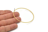 57mm Circle Earring - 6 Raw Brass Circle Stud Earrings (57x1.3x1mm) A6098 A4804