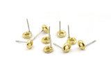 Pirinç Yuvarlak Küpe, 12 Ham Pirinç Daire Küpe (6x2mm) N2425