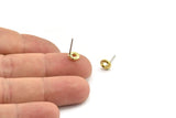 Pirinç Yuvarlak Küpe, 12 Ham Pirinç Daire Küpe (6x2mm) N2425