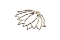 Steel Flower Charm, 6 Stainless Steel Lotus Flower Charms With 1 Hole, Findings (40x28x0.80mm) SMP1124 A5761