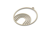 Steel Round Charm, 8 Stainless Steel Rainbow Patterned Round Shaped Charms With 1 Loop, Findings (33x31x0.80mm) SMP1125