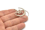 Steel Moon Charm, 4 Stainless Steel Crescent Moon And Snake Shaped Charms With 1 Loop (40x29x0.80mm) SMP1128 A5926