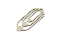 Steel Oval Charm, 6 Stainless Steel Oval Charms With 1 Loop, Earring Charms (35x15x0.80mm) SMP1132 Y081