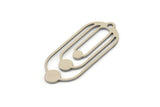 Steel Oval Charm, 6 Stainless Steel Oval Charms With 1 Loop, Earring Charms (35x15x0.80mm) SMP1132 Y081