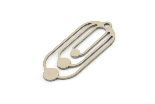 Steel Oval Charm, 6 Stainless Steel Oval Charms With 1 Loop, Earring Charms (35x15x0.80mm) SMP1132 Y081