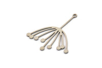 Steel Dandelion Charm, 12 Stainless Steel Taraxacum Charms With 1 Loop (35x30x0.80mm) SMP1135 A5990