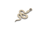 Steel Snake Charm, 50 Stainless Steel Snake Charms With 1 Loop (19x11x0.80mm) SMP1143 A6074