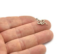 Steel Snake Charm, 50 Stainless Steel Snake Charms With 1 Loop (19x11x0.80mm) SMP1143 A6074