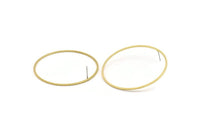 Brass Circle Earring, 6 Raw Brass Circle Stud Earrings (52x1.3x1mm) A6095 A3224