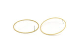 Brass Circle Earring, 6 Raw Brass Circle Stud Earrings (52x1.3x1mm) A6095 A3224