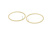 Brass Circle Earring, 6 Raw Brass Circle Stud Earrings (52x1.3x1mm) A6095 A3224