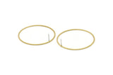 Brass Circle Earring, 6 Raw Brass Circle Stud Earrings (52x1.3x1mm) A6095 A3224