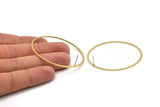 Brass Circle Earring, 6 Raw Brass Circle Stud Earrings (52x1.3x1mm) A6095 A3224