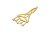 Brass Fringed Charm, 8 Raw Brass Fringe Shaped Charms With 1 Loop, Findings (35x16x0.60mm) SMP1022