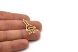 Brass Fringed Charm, 8 Raw Brass Fringe Shaped Charms With 1 Loop, Findings (35x16x0.60mm) SMP1022