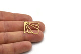 Brass Diamond Charm, 4 Raw Brass Diamond Shaped Charms With 1 Loop, Pendant Findings (31x30x0.60mm) SMP1023