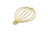 Brass Air Balloon Charm, 2 Raw Brass Air Balloon Charms With 1 Loop, Findings (46x32x0.60mm) SMP1043