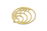 Brass Round Charm, 2 Raw Brass Round Shaped Charms With 1 Loop, Earring Findings, Geometric Charms (33x31x0.60mm) SMP1045