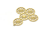 Brass Round Charm, 4 Raw Brass Round Shaped Charms With 1 Loop, Earring Findings, Geometric Charms (36x32x0.60mm) SMP1047