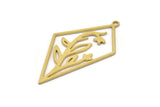 Brass Irregular Charm, 6 Raw Brass Irregular Shaped Charms With 1 Loop, Findings (36x17x0.60mm) SMP1064