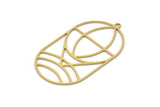 Brass Oval Charm, 2 Raw Brass Oval Charms With 1 Loop, Earring Charms (40x23x0.60mm) SMP1067